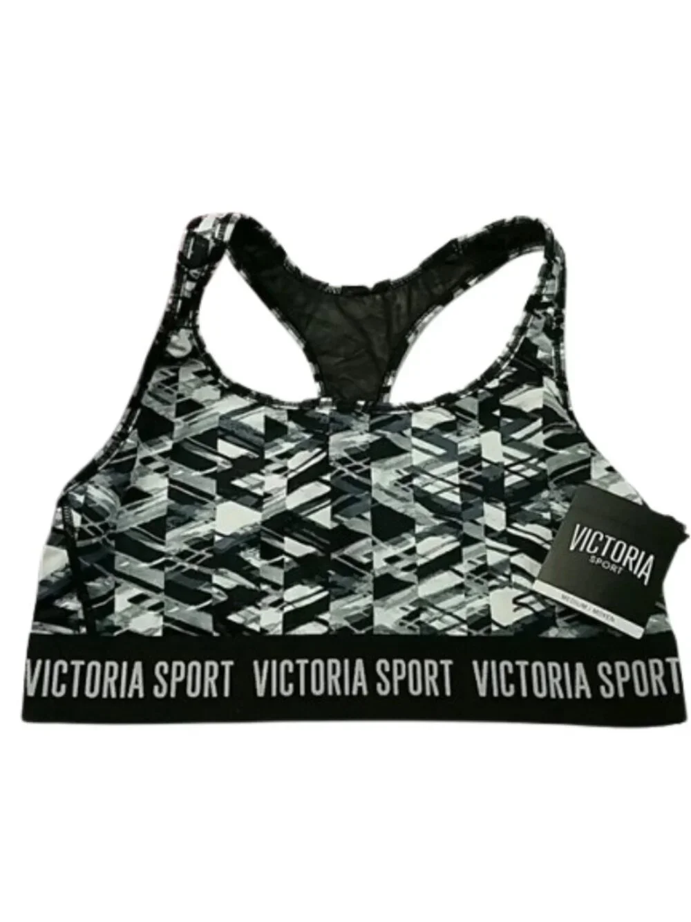 NWT Victoria's Secret Sport The Player Racerback Sports Bra Abstract Geometric